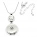Silver 1 Button Chunk Necklace with Rhinestone